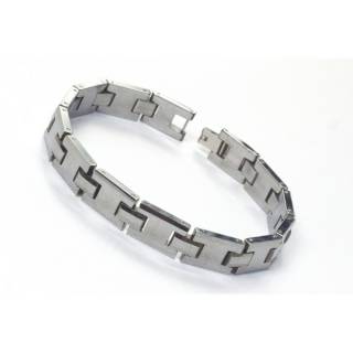 Bracelet homme en tungst�ne avec maillons en "H"