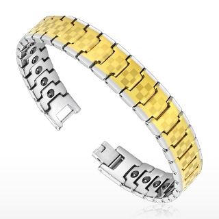 Bracelet homme tungst�ne Checkerboard