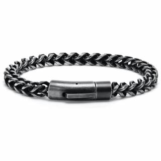 Bracelet homme vintage en acier � attache cylindre "KRATEOS"