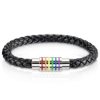 Bracelet LGBT Friendly � tresse similicuir