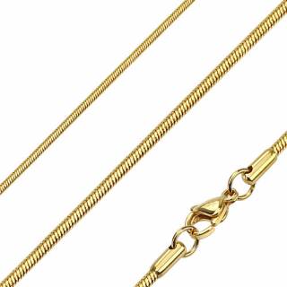 Chaine homme acier � mailles serpent fines et dor�es