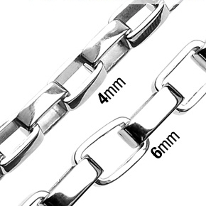 Cha�ne homme acier � maillons rectangulaires