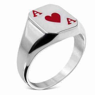 Chevali�re homme en acier avec face As de coeur