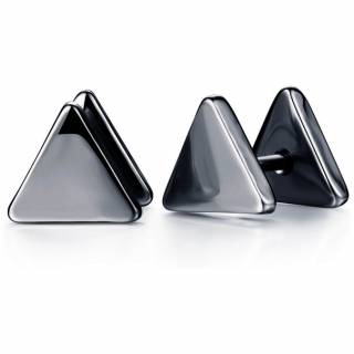 Clous d'oreilles homme noires en acier en forme de triangle (Paire)