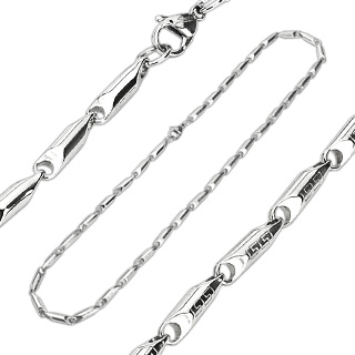 Collier homme acier � frise grecque