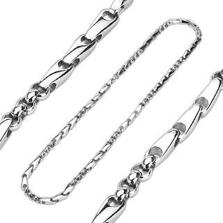 Collier homme en acier � maille fusel�e