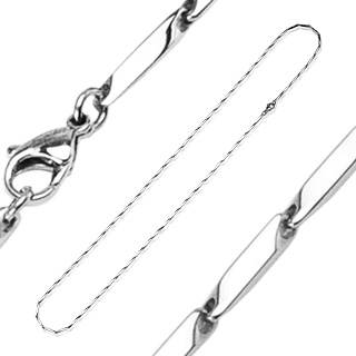 Collier homme en acier form� de longues barettes fines