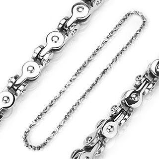 Collier homme en acier style chaine m�canique