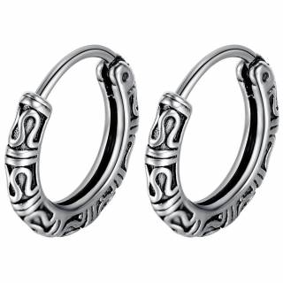 Cr�oles de bali pour homme en acier