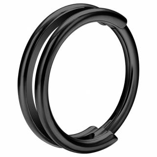 Double anneau Titane noir � charni�re clicker (l�vre, nez, oreille...)