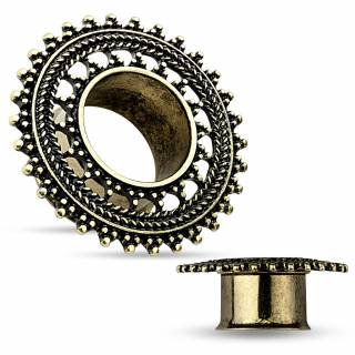 Ecarteur en acier style antique type tunnel � dentelle tribal