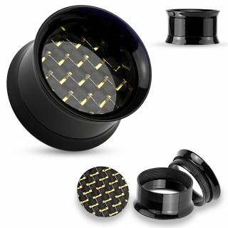 Ecarteur plug boite en acier � fibre de carbonne noire et dor�e