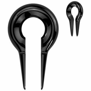 Ecarteur poids d'oreille style trou de cl� en acier Noir
