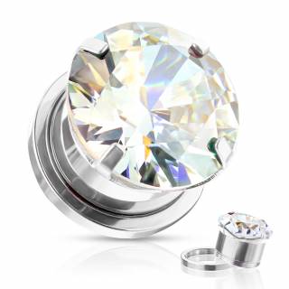 Ecarteur Tunnel acier � large zirconium Clair