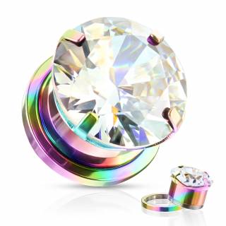 Ecarteur Tunnel acier Arc en ciel � large zirconium Clair