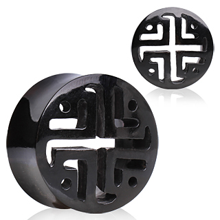 Ecarteur tunnel en corne noire � treillage