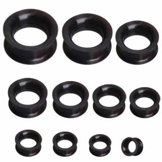 Ecarteur tunnel en silicone noir aspect nacr�