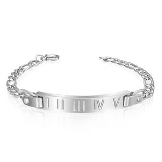 Gourmette homme acier � chiffres romains