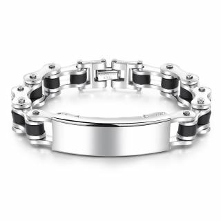 Gourmette homme style chaine m�canique en acier