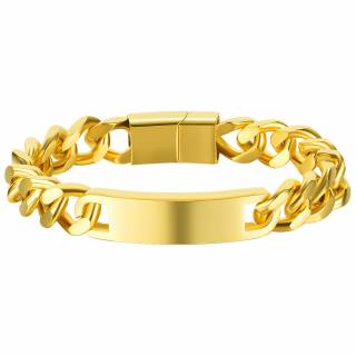 Gourmette pour homme en acier Dor� � maillons larges
