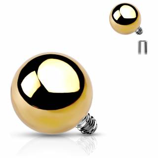 Boule de piercing en acier Dor� (pour tige filetage interne)