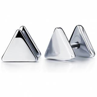 Clous d'oreilles en acier en forme de triangle pour homme (Paire)