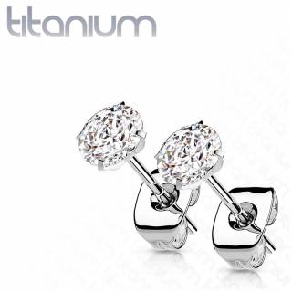 Clous d'oreilles pour homme en Titane sertis de zirconiums (paire)