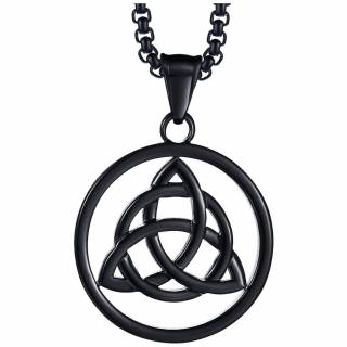Pendentif celtique triquetra noir en acier