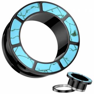 Ecarteur Tunnel noir en acier � segments de Turquoise