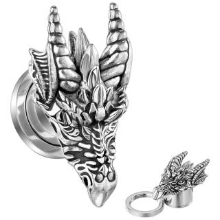 Ecarteur plug t�te de Dragon nordique en acier (d�vissable)