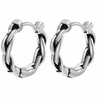 Boucles d'oreilles homme twist�es en acier (paire)