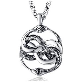 Pendentif homme Serpents entrelac�s en acier