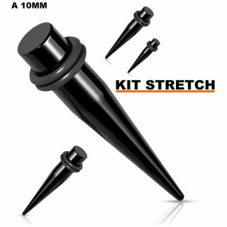 Kit d'�carteurs noirs pour le stretch de l'oreille (jusqu'� 10mm)