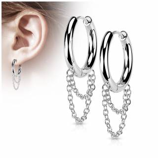 Boucles d'oreilles cr�oles � chaines en acier (paire)