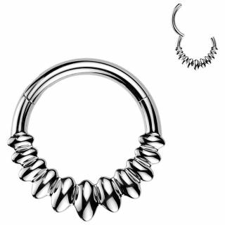 Anneau clicker �ventail d'amandes en acier haute pr�cision (oreille, septum...)