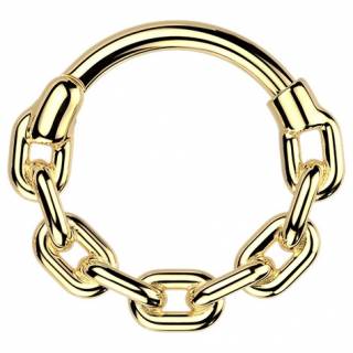 Anneau charni�re Maillons dor�s en acier (oreille, septum...)