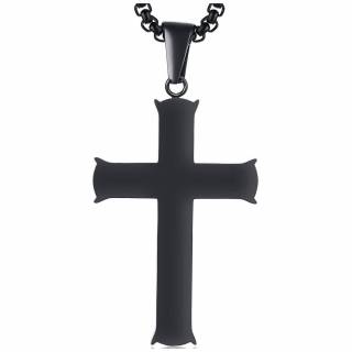 Pendentif croix noire potenc�e en acier