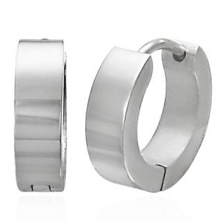 Paire de boucles d'oreilles en acier argent� style cr�ole