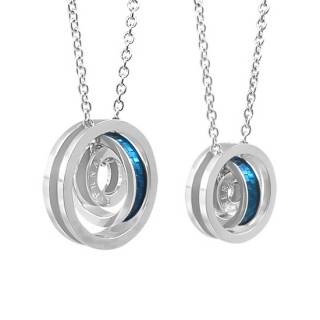 Paire de pendentifs acier anneaux crois�s Eternal Love