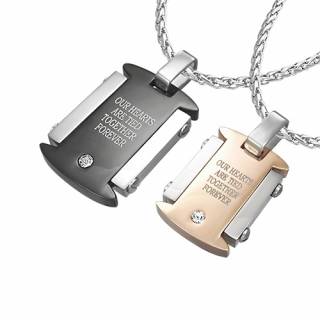 Paire de pendentifs acier plaques d�claration d'amour