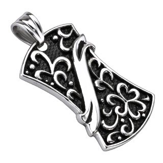 Pendentif acier bouclier royal orn�