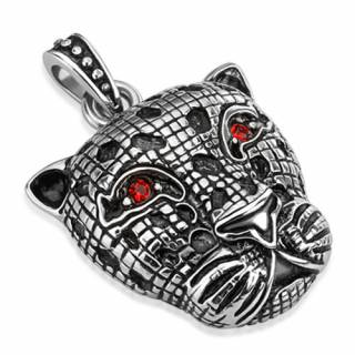 Pendentif acier jaguar � carreaux