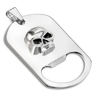 Pendentif acier plaque dogtag d�capsuleur � crane