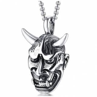 Pendentif acier � t�te de d�mon japonais