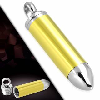 Pendentif balle en acier dor� et gris (d�vissable)