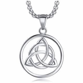 Pendentif celtique triquetra argent� en acier