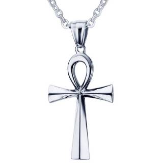 Pendentif croix �gyptienne en acier (�nkh)