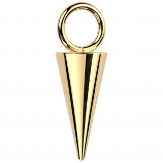 Pendentif de piercing en Titane dor� en forme de pointe "AUREAPEX"