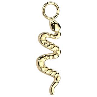 Pendentif de piercing Serpent dor� en Titane