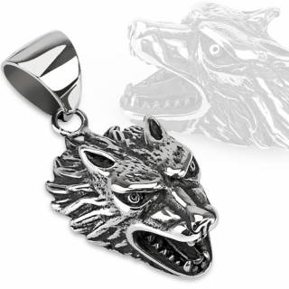 Pendentif gothique en acier loup f�roce